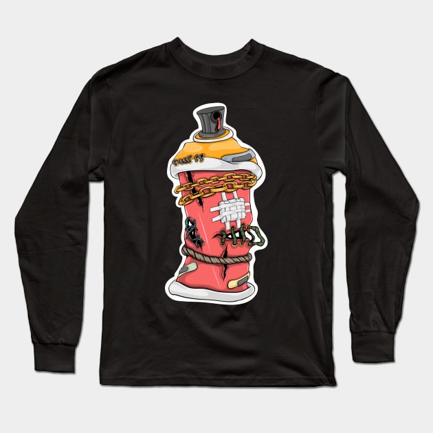 Spray paint Cartoon Long Sleeve T-Shirt by Kogn